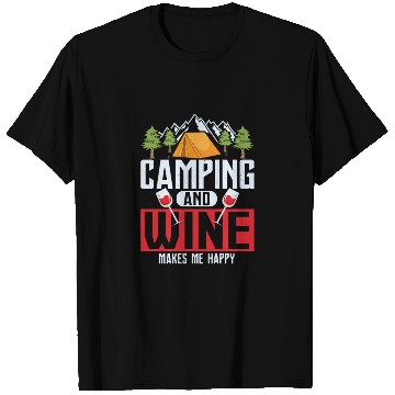 Discover Camping and wine makes me happy Camper Outdoor T Shirts