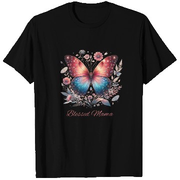 Discover Floral Butterfly Blessed Mama T Shirts