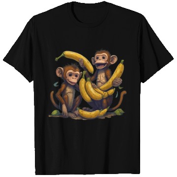 Discover monkey play with banana T Shirts