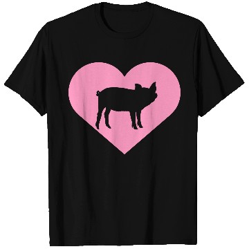 Discover I Love Pigs pig heart piggy piglet silhouette T Shirts