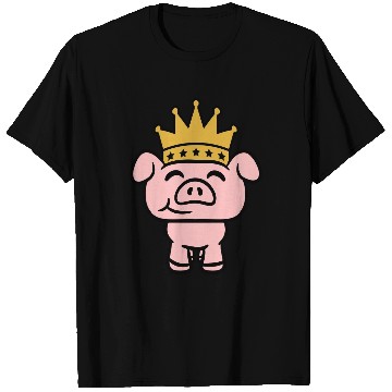 Discover Pig King Queen Crown Prince Princess Piggy Piglet T Shirts