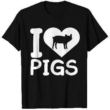Discover I Love Pigs pig heart piggy piglet Silhouette T Shirts
