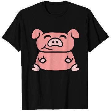 Discover Little cute piggy sit pig piglet fat chubby animal T Shirts