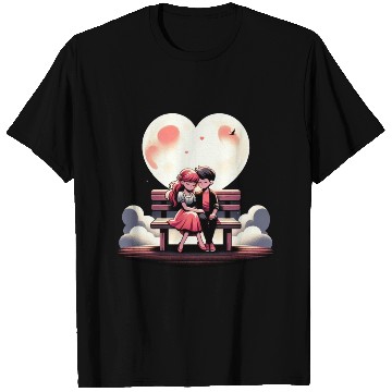 Discover Heart Moon Embrace T Shirts
