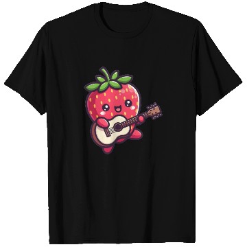 Discover cute strawberry with guitar T Shirts