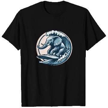 Discover Surfing elephant T Shirts
