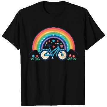 Discover Bicycle and rainbow T Shirts