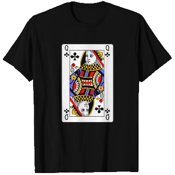 Discover Queen of Clubs Playing Card T Shirts