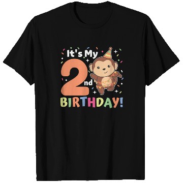 Discover Monkey 2nd Birthday Kids Two Years Old T Shirts