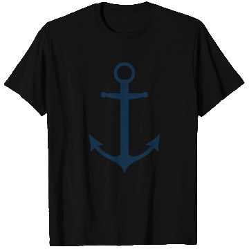 Discover Navy Blue Sailing Boat Anchor T Shirts