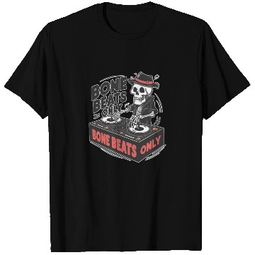 Discover Bone Beats Only Vintage Skeleton DJ Mixing Music T Shirts
