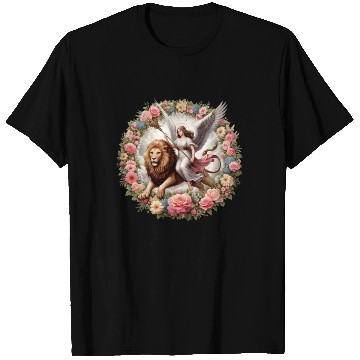 Discover Angel on a lion T Shirts