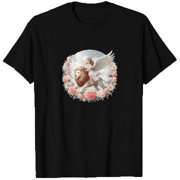 Discover Angel on a lion T Shirts