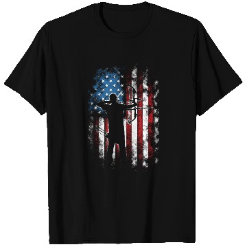 Discover Archery US Flag Archer Bow Hunter T Shirts