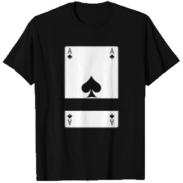 Discover Playing card ace of spades with banner space T Shirts