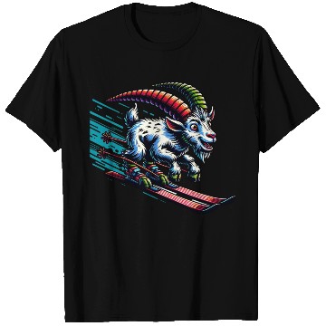 Discover Goat Skiing Downhill Winter Sports Design T Shirts