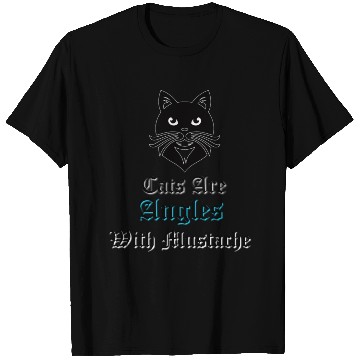 Discover cats are angles with mustache funny comic cats T Shirts