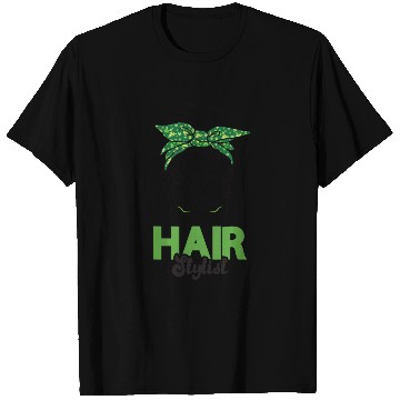 Discover Hairstylist St Patrick's Day Shamrock Messy Bun T Shirts