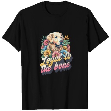 Discover Loyal to the bone -floral golden retriever design T Shirts