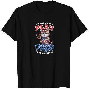 Discover 4th Of July Lacrosse Cat Play Lacrosse T Shirts