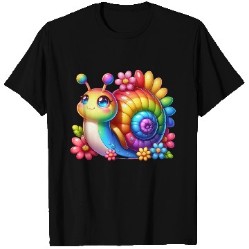 Discover Cool Snail Rainbow Floral Lovers Nature Animal T Shirts