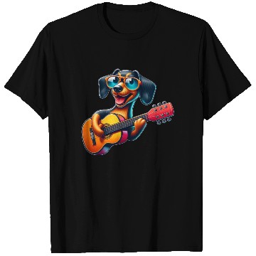 Discover Dachshund Guitarist Guitar Music Dog T Shirts