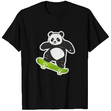 Discover Cute Panda Skater Green T Shirts