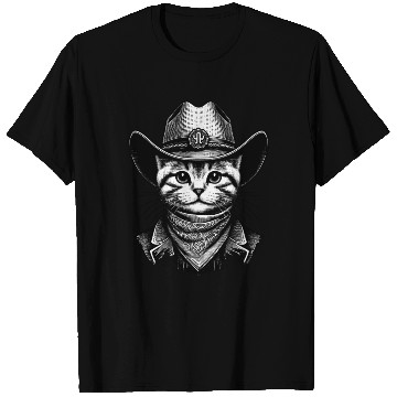 Discover Cowboy Cat Art T Shirts