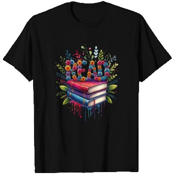 Discover Book Flower Reading Wildflowers Librarian Bookworm T Shirts
