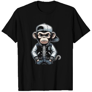 Discover T Shirts Funny of a monkey dressed as rap