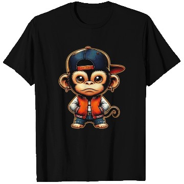 Discover T Shirts Funny of a monkey dressed as rap