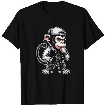 Discover T Shirts Funny of a monkey dressed as rap
