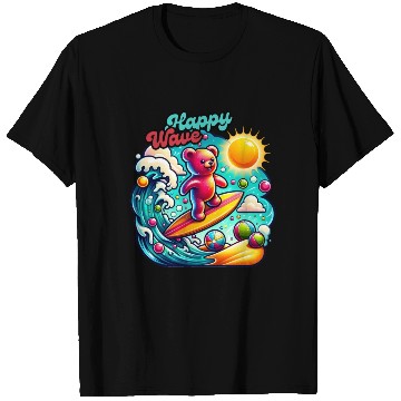 Discover Happy Wave: Surfing Teddy Adventure T Shirts