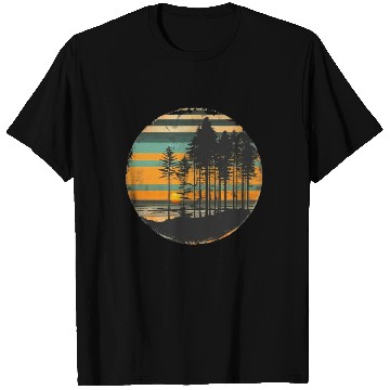 Discover Sunset Forest Nature Outdoors Retro 80s Vibe T Shirts