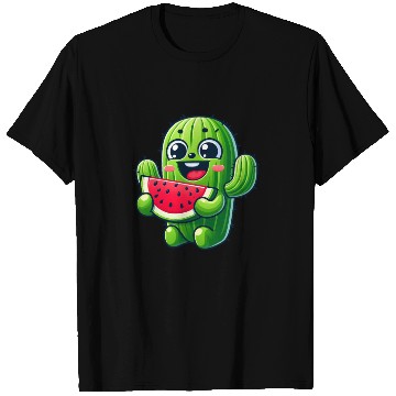Discover Cute Cactus Comic With Watermelon Fruity T Shirts