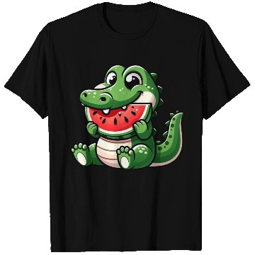 Discover Crocodile With Watermelon Fruity Cute T Shirts