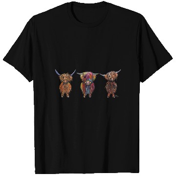 Discover CoW PRiNT ANiMaL PRiNT HiGHLaND CoWS ' ALL THRee ' T Shirts