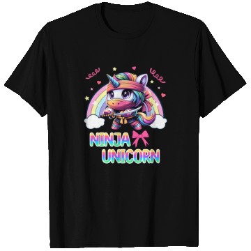 Discover Ninja Unicorn Cute Rainbow Unicorn Fighter T Shirts