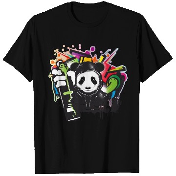Discover funny panda bear with graffiti and spray can T Shirts