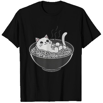Discover Ramen Cat Kawaii Anime Otaku Bowl Japanese Noodles T Shirts