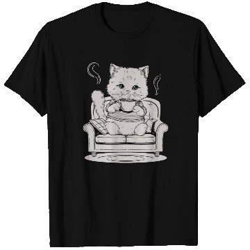 Discover Coffee Cat In Comfy Chair T Shirts