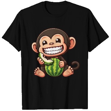 Discover Monkey chimpanzee melon watermelon honeydew melon T Shirts