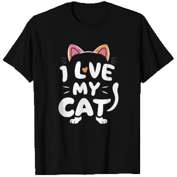 Discover Cat typography T Shirts