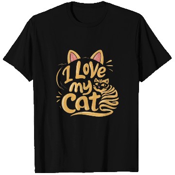 Discover Cat typography T Shirts