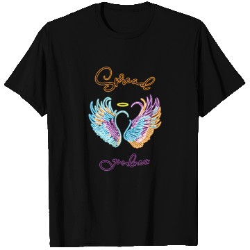 Discover Neon angel wings with helo T Shirts