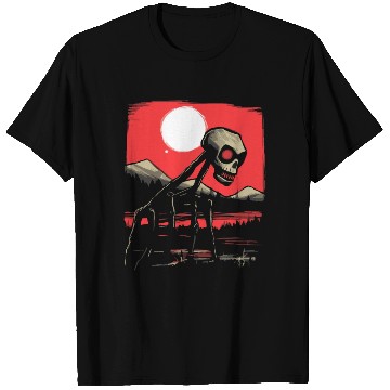 Discover Japan Red Sun Horror: Skull Creature T Shirts
