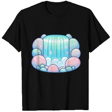Discover Serene Cascade: Pastel Waterfall Bliss T Shirts