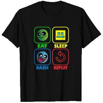 Discover Eat Sleep Dash Repeat Video Game Geometry Video T Shirts