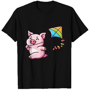 Discover Playful Piglet: Kite-Flying Joy T Shirts