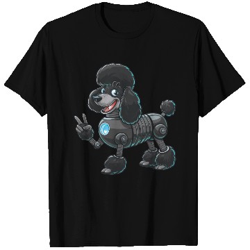 Discover Cyborg Poodle Robot Peace Sign T Shirts